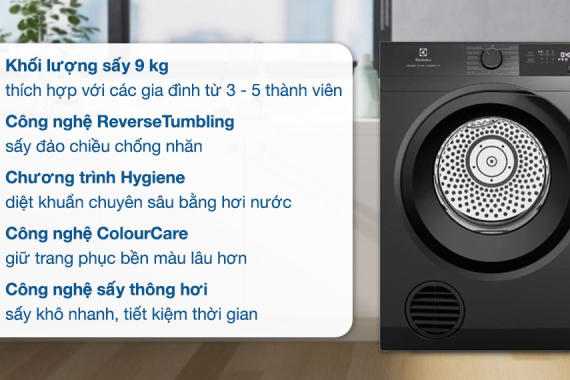 Máy sấy thông hơi Electrolux UltimateCare 9 kg EDV904N3SC