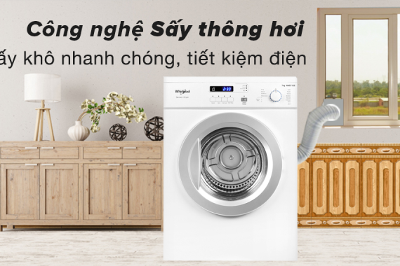 Máy sấy thông hơi Whirlpool 7kg AWD712S2